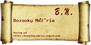 Bozsoky Mária névjegykártya