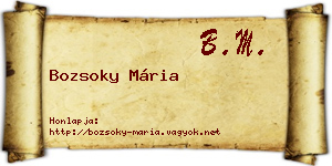 Bozsoky Mária névjegykártya