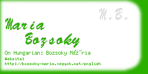 maria bozsoky business card